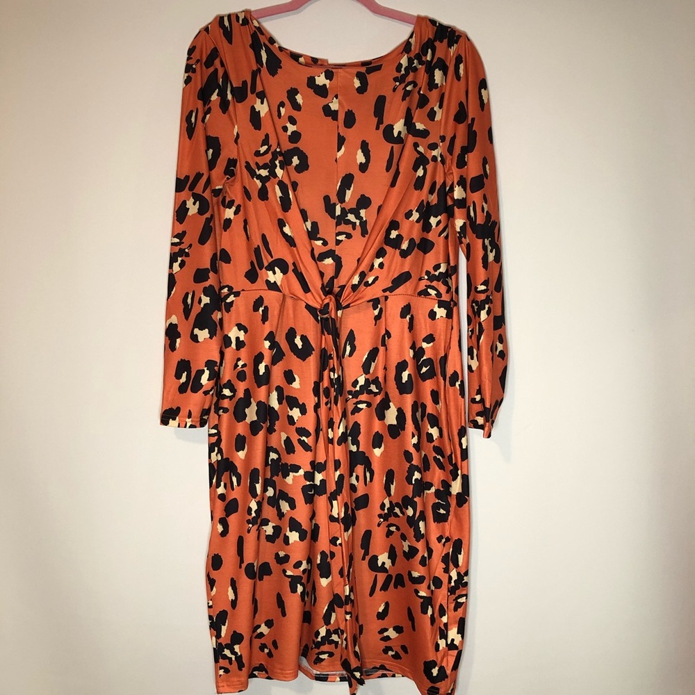 Leopard print Tie Front Knot Dress